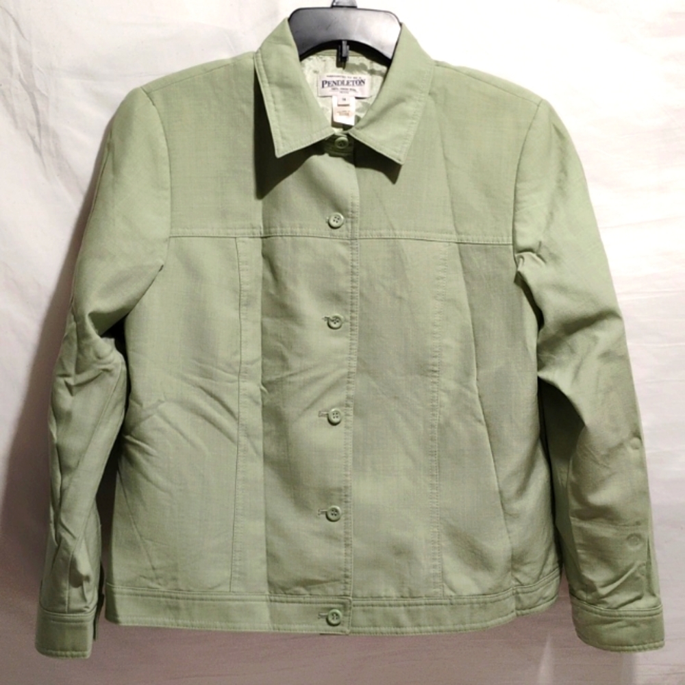 (D-10) Pendleton Full Button Up Virgin Wool Jacket Gently Worn Sz.14